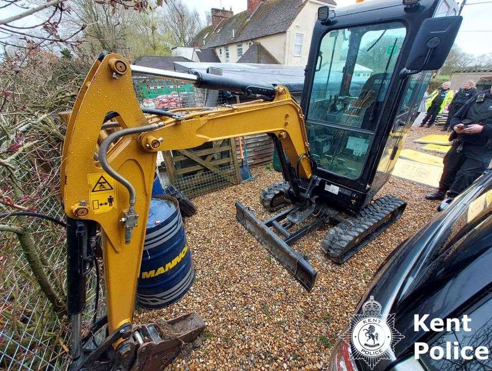 An excavator was one of the items recovered. Picture: Kent Police