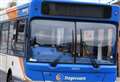 Buses stopped after yobs smash window with stones