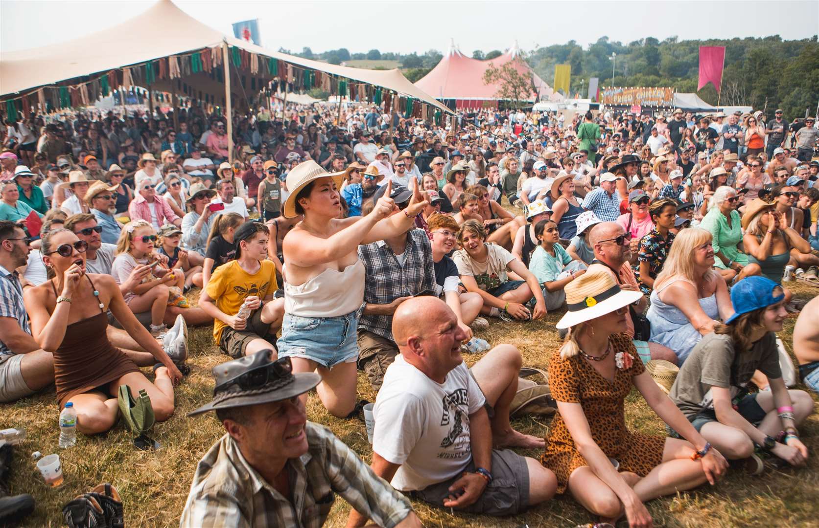 The crowd watching a chilli-eating competition at the Live Fire stage last year