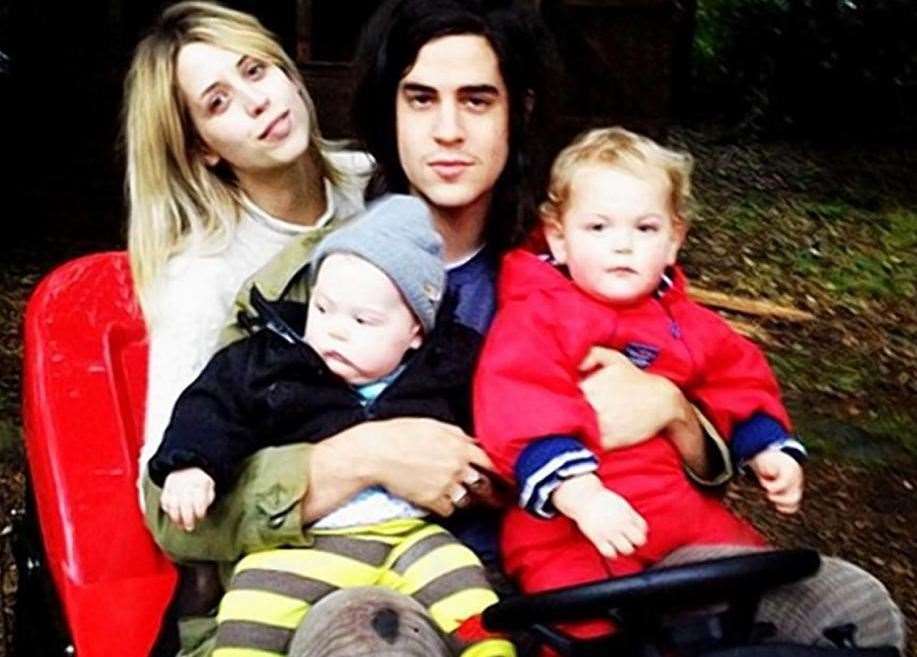 Peaches Geldof with her husband Thomas Cohen and sons Phaedra and Astala on an image Peaches uploaded onto her Instagram account