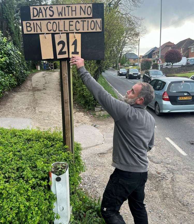 Andy Duffus had not had any bin collection for more than three weeks. Picture: Becci Duffus