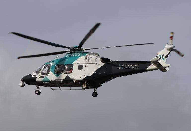 An air ambulance was called to the medical incident in Vauxhall Road, Canterbury. Stock image