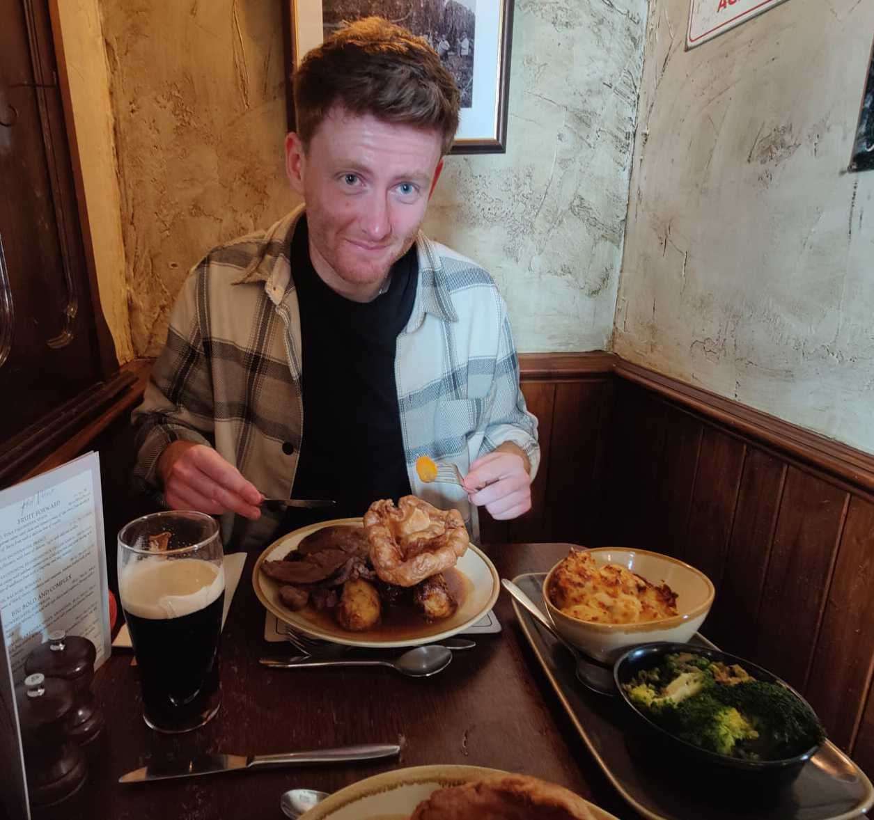 Our reviewer tucks into his sizeable Sunday Lunch